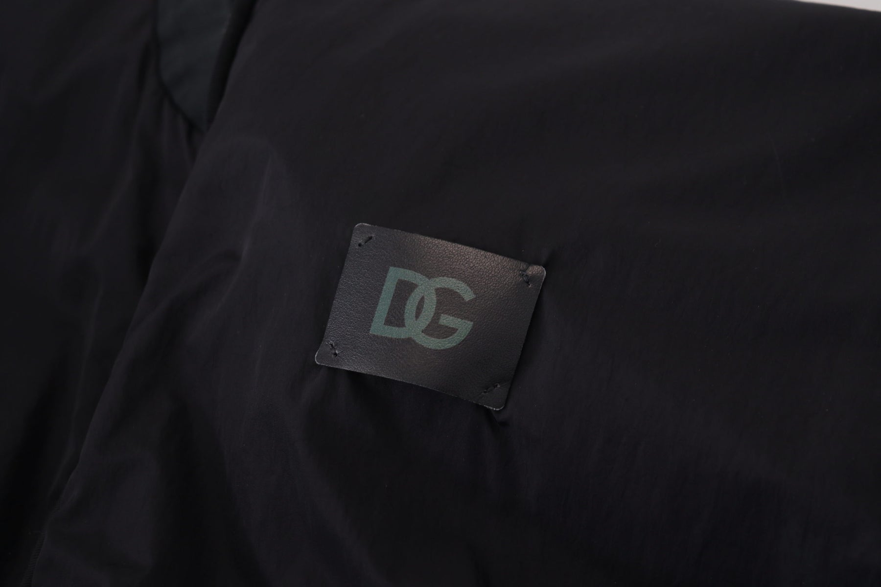 Dolce & Gabbana Black Nylon Logo Bomber Zipper Jacket | Regal Royce