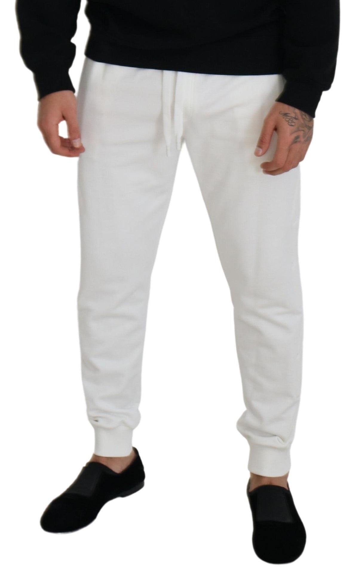 Dolce & Gabbana White Sport Logo Cotton Sweatpants Trousers Pants | Regal Royce