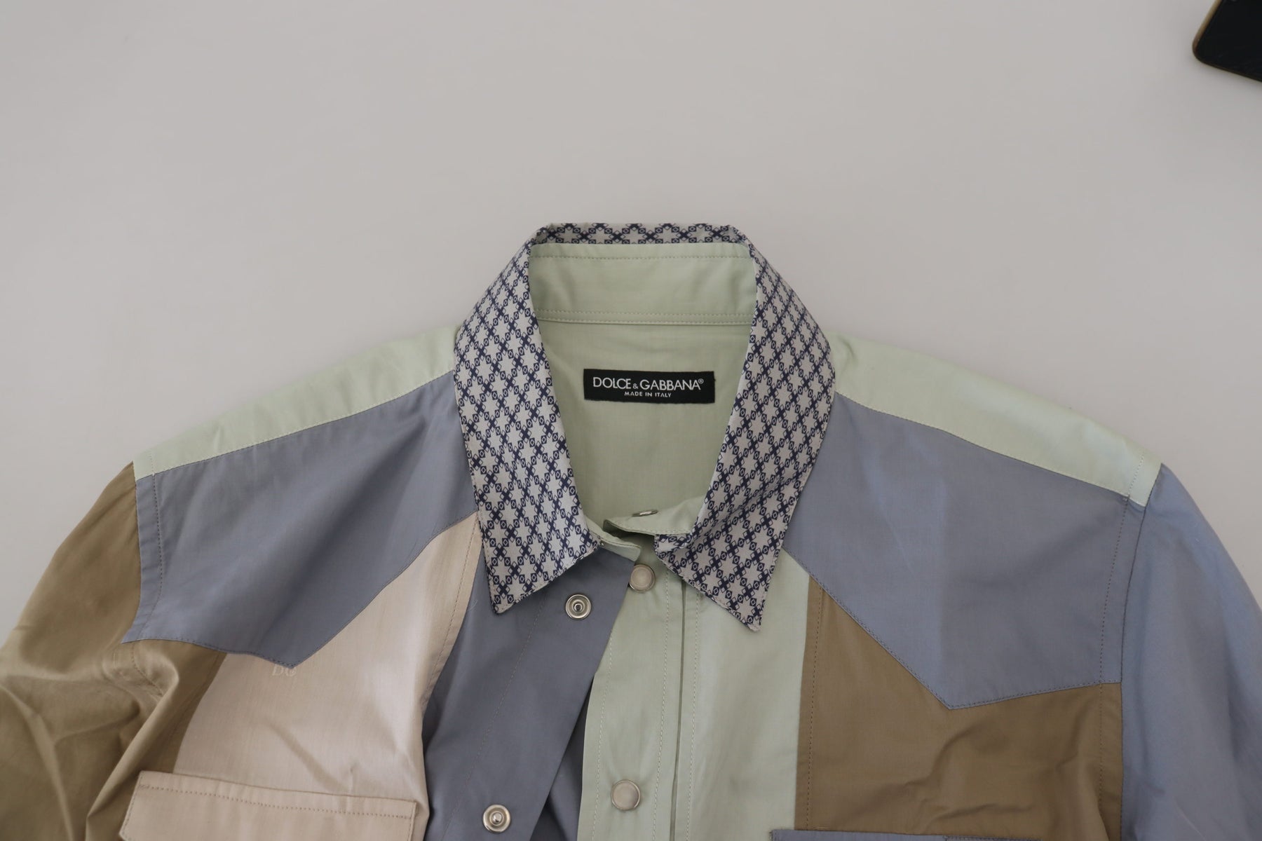 Dolce & Gabbana Multicolor Cotton Patchwork Slim Shirt | Regal Royce