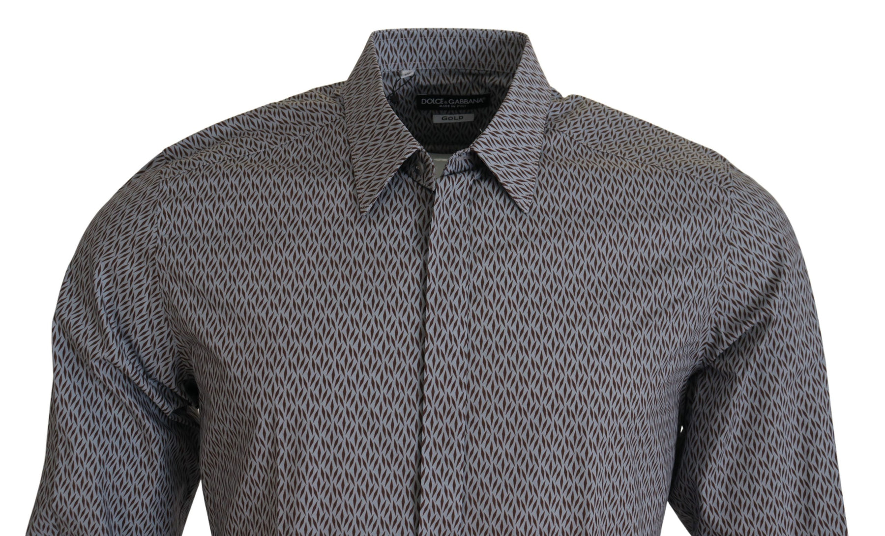Dolce & Gabbana Gray Brown GOLD Slim Fit Dress Formal Shirt | Regal Royce