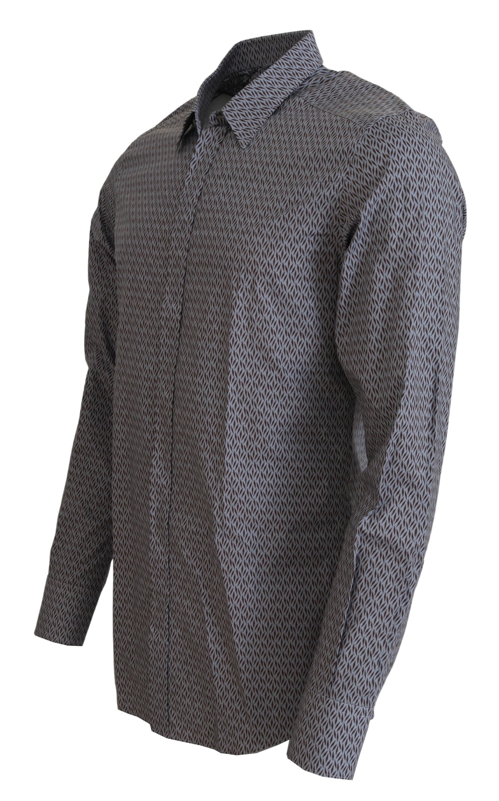 Dolce & Gabbana Gray Brown GOLD Slim Fit Dress Formal Shirt | Regal Royce