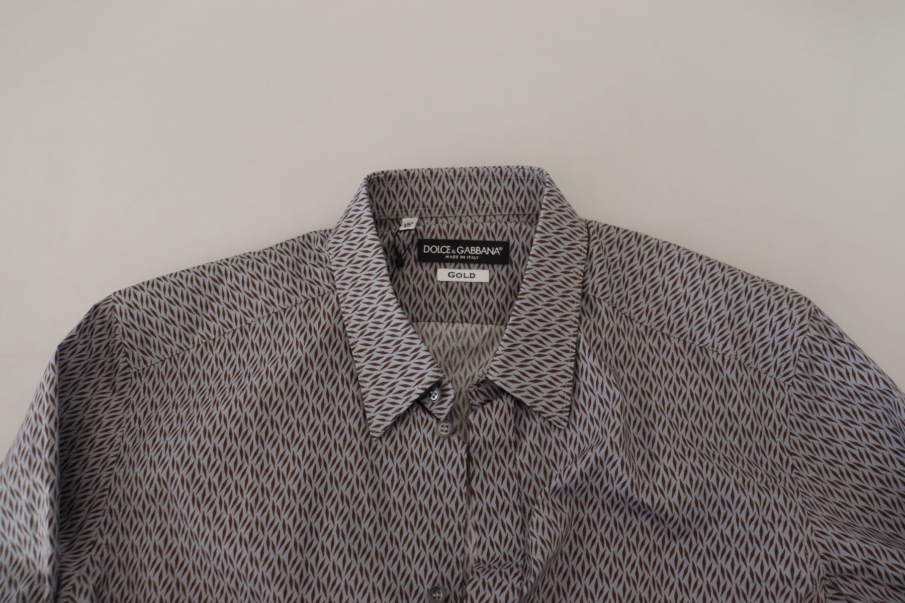 Dolce & Gabbana Gray Brown GOLD Slim Fit Dress Formal Shirt | Regal Royce
