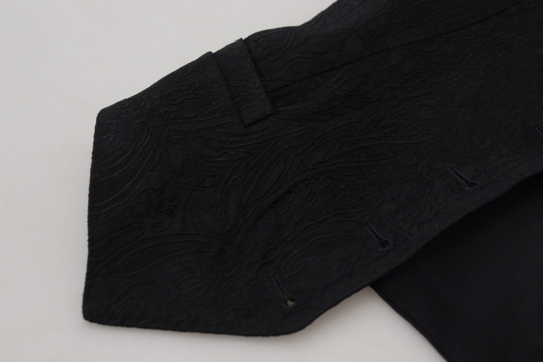 Dolce & Gabbana Black Brocade Button Down Sleeveless Vest Top | Regal Royce