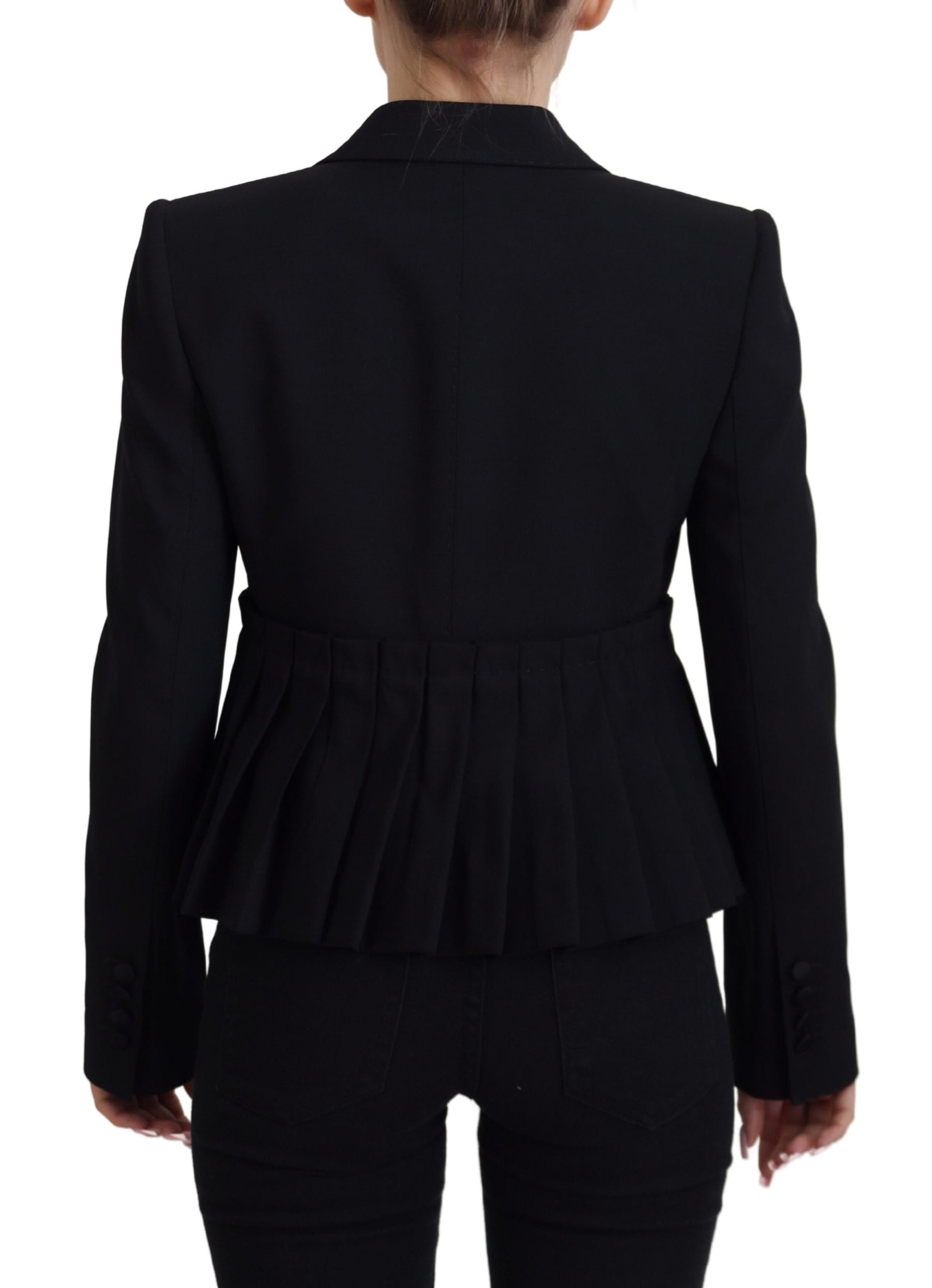 Dolce & Gabbana Black Single Breasted Fit Blazer Wool Jacket | Regal Royce