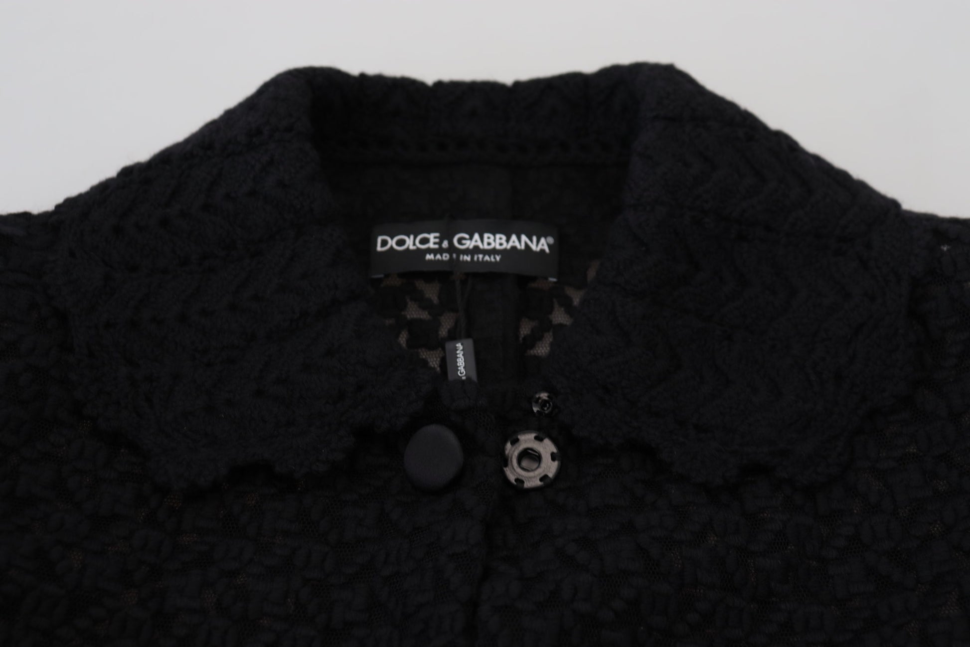 Dolce & Gabbana Black Button Down Long Blazer Cotton Jacket