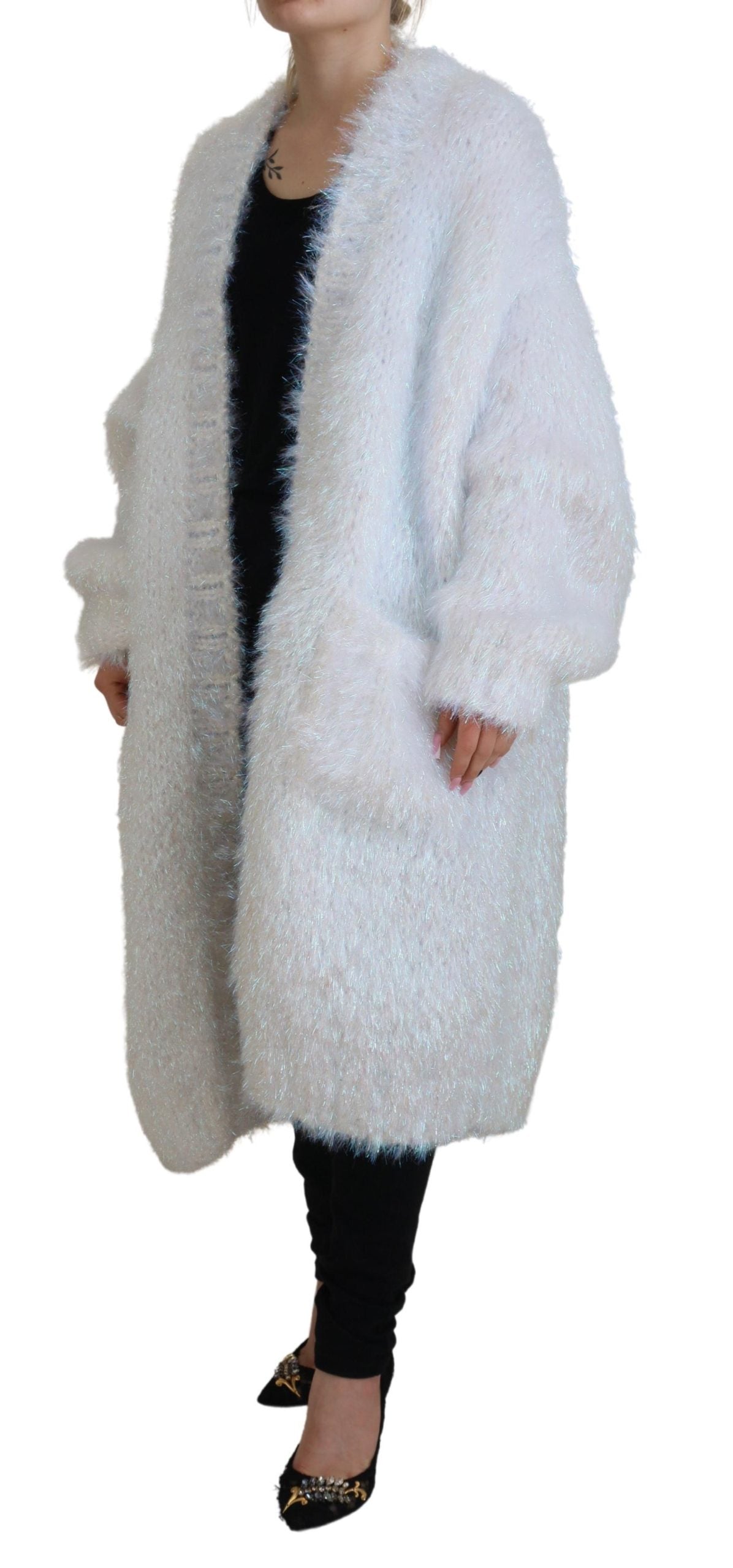 Dolce & Gabbana White Long Sleeves Fringes Cardigan Jacket | Regal Royce