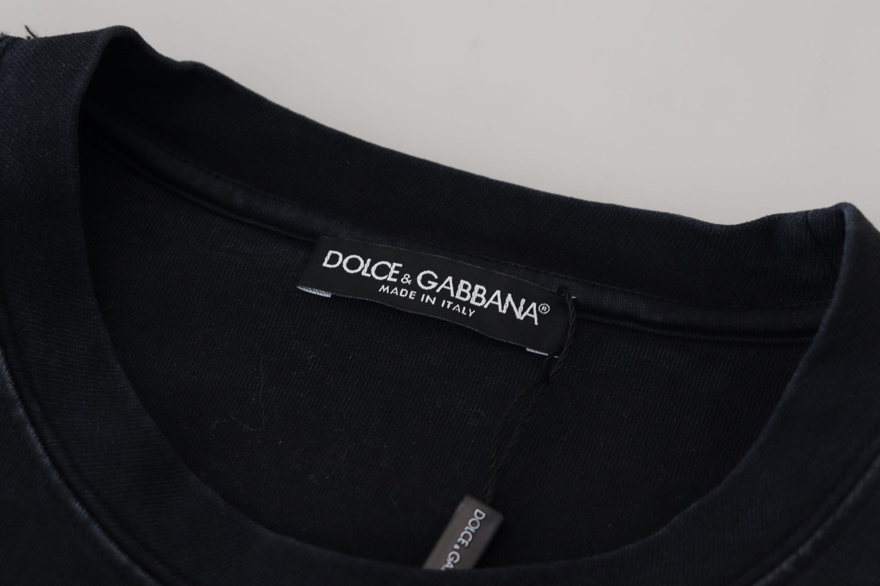 Dolce & Gabbana Black D&G Fashion Round Neck Cotton T-shirt | Regal Royce