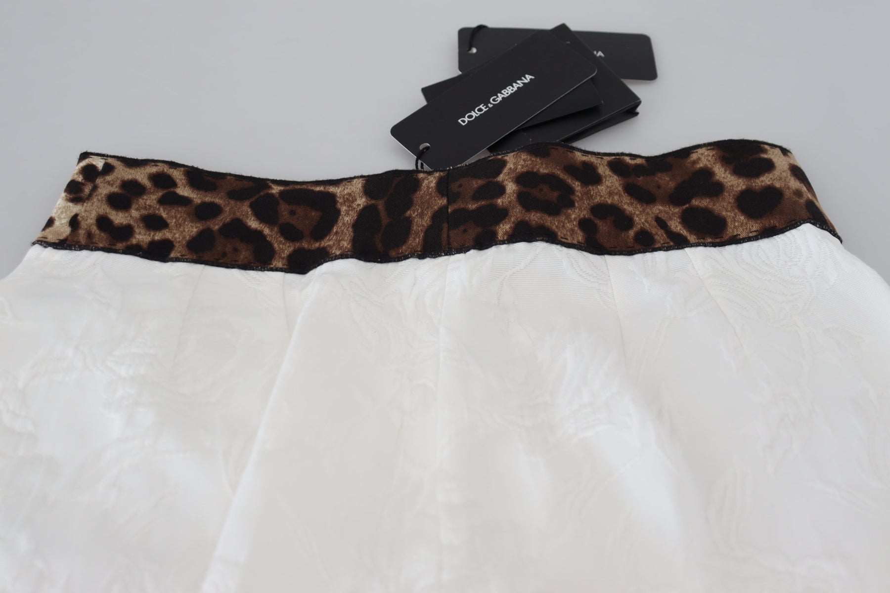 Dolce & Gabbana White Leopard Print High Waist Pants | Regal Royce