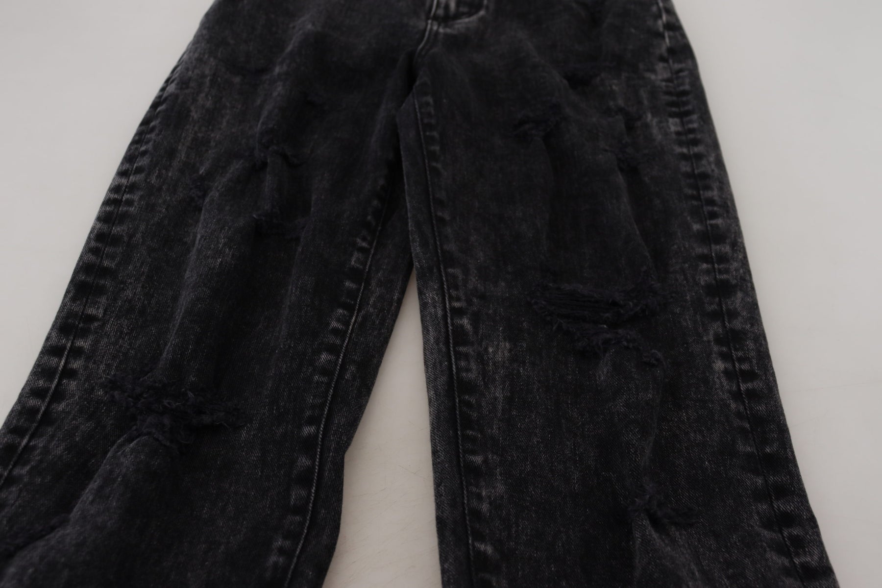 Dolce & Gabbana Black Washed Cotton High Waist Denim Jeans | Regal Royce
