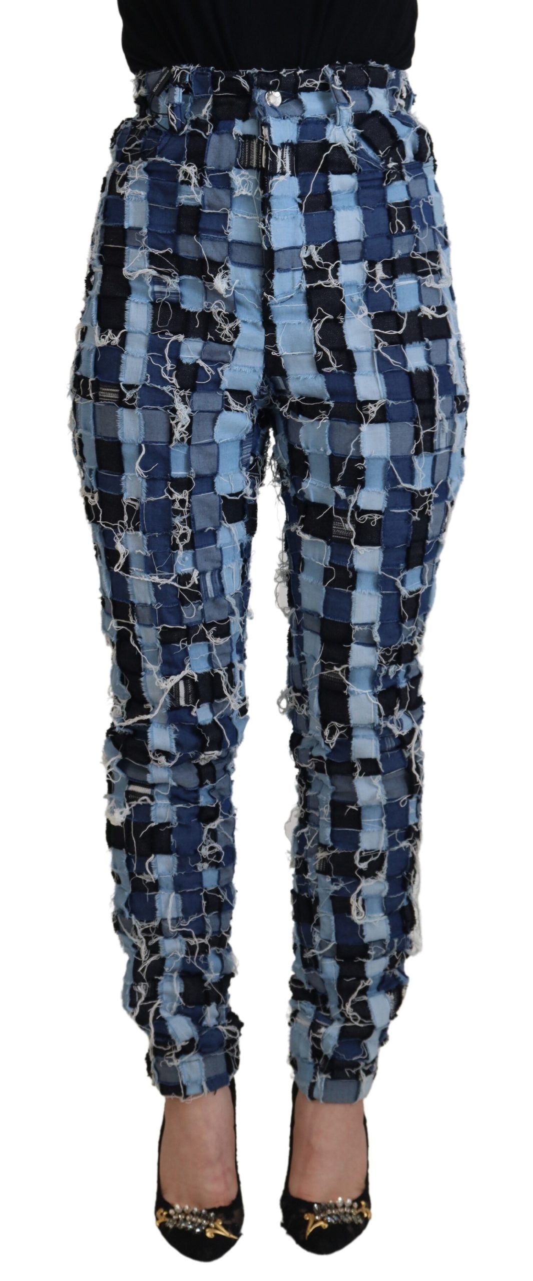 Dolce & Gabbana Multicolor Patchwork Cotton Denim Jeans | Regal Royce