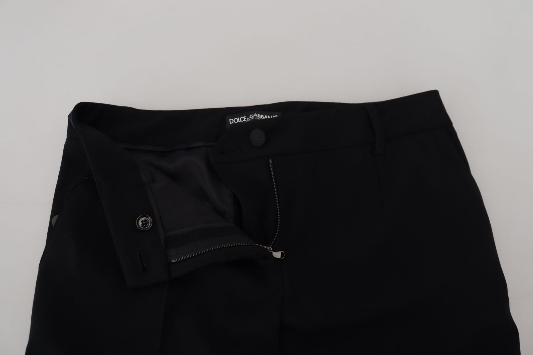 Dolce & Gabbana Black Tapered Women Wool Pants | Regal Royce