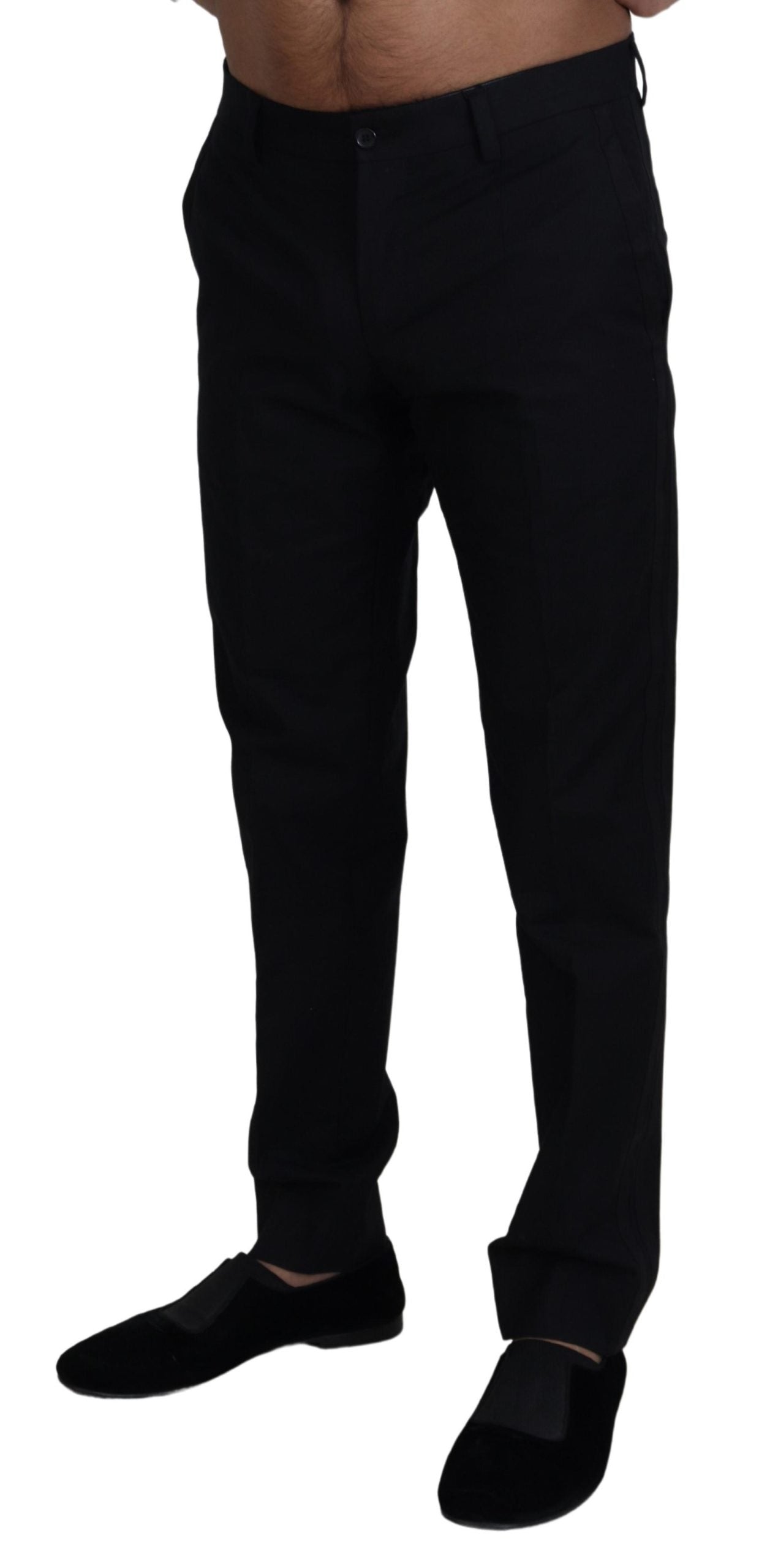 Dolce & Gabbana Black Chino Formal Cotton Pants | Regal Royce