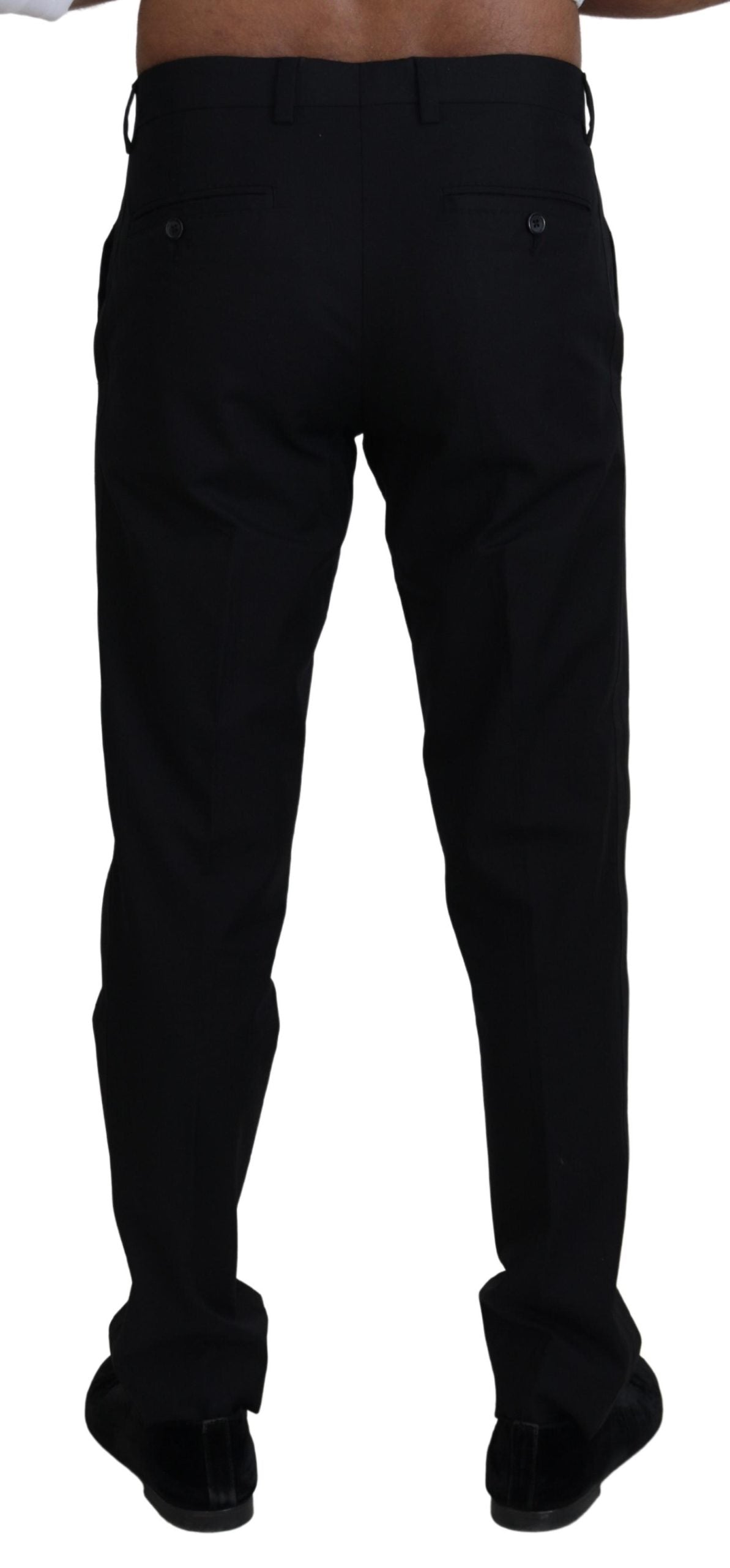 Dolce & Gabbana Black Chino Formal Cotton Pants | Regal Royce