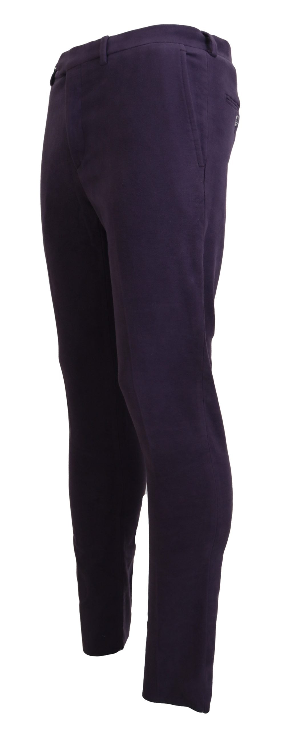 BENCIVENGA Purple Pure Cotton Tapered Mens Pants | Regal Royce