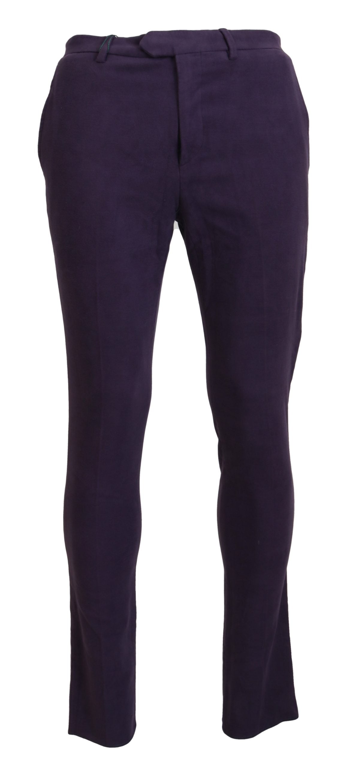 BENCIVENGA Purple Pure Cotton Tapered Mens Pants | Regal Royce