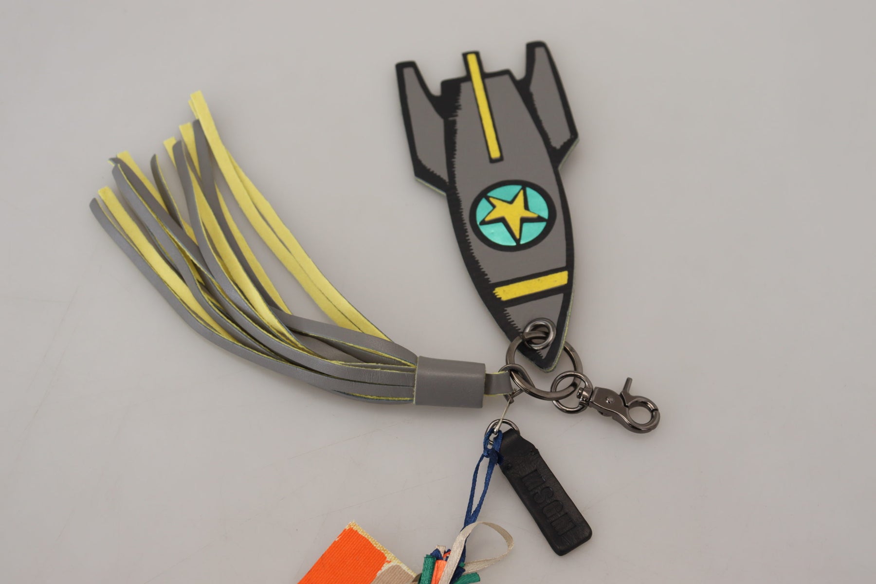 MSGM Multicolor Rocket Ship Silver Tone Metal Keychain | Regal Royce