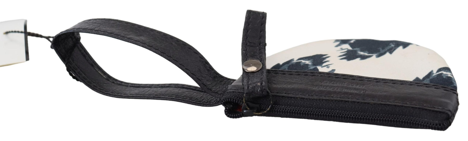 Costume National White Genuine Leather Coin Purse Strap Wallet | Regal Royce