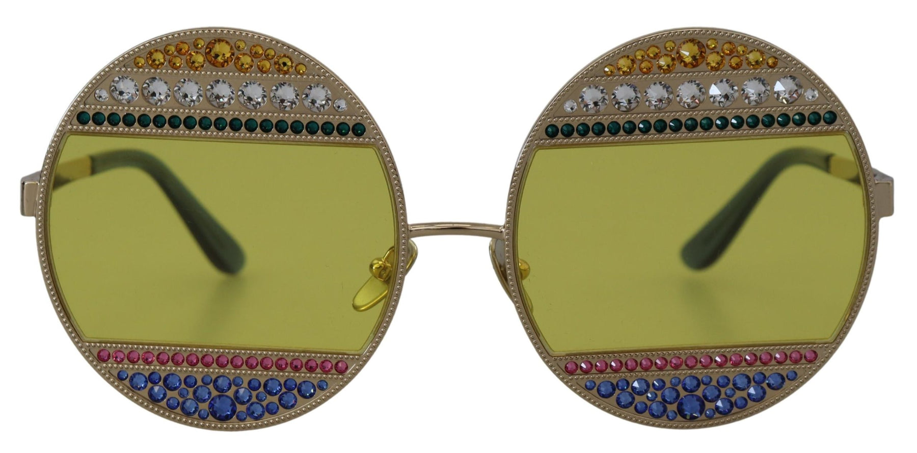 Dolce & Gabbana Gold Oval Metal Crystals Shades DG2209B Sunglasses | Regal Royce