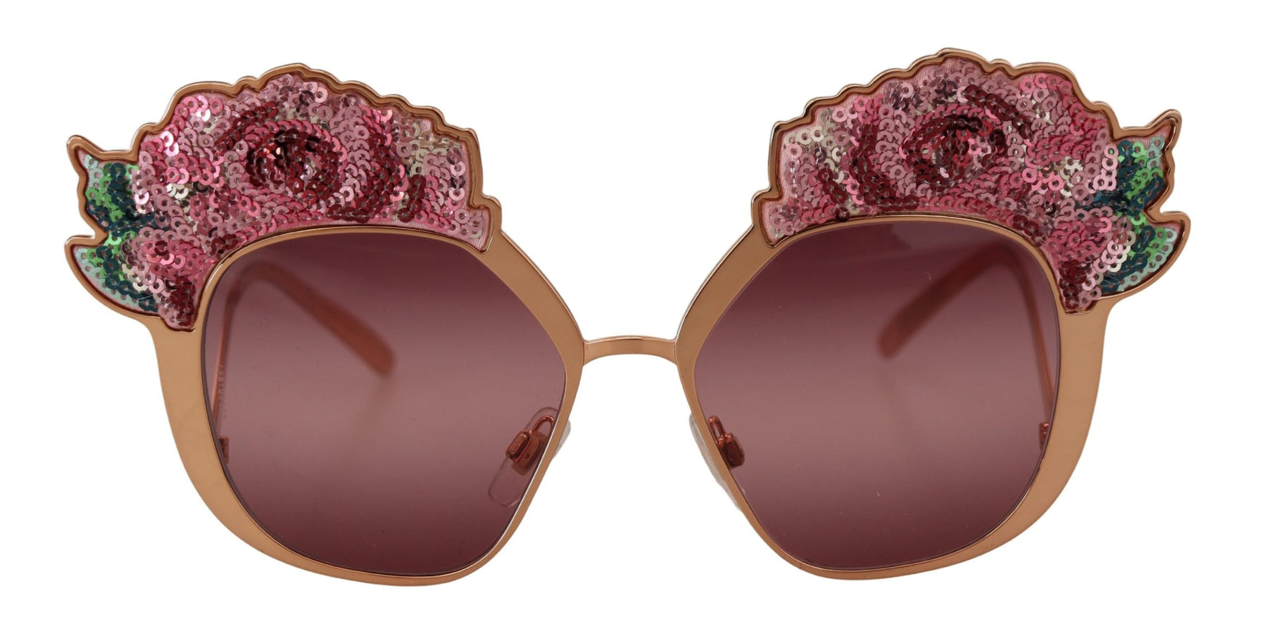 Dolce & Gabbana Pink Gold Rose Sequin Embroidery DG2202 Sunglasses | Regal Royce