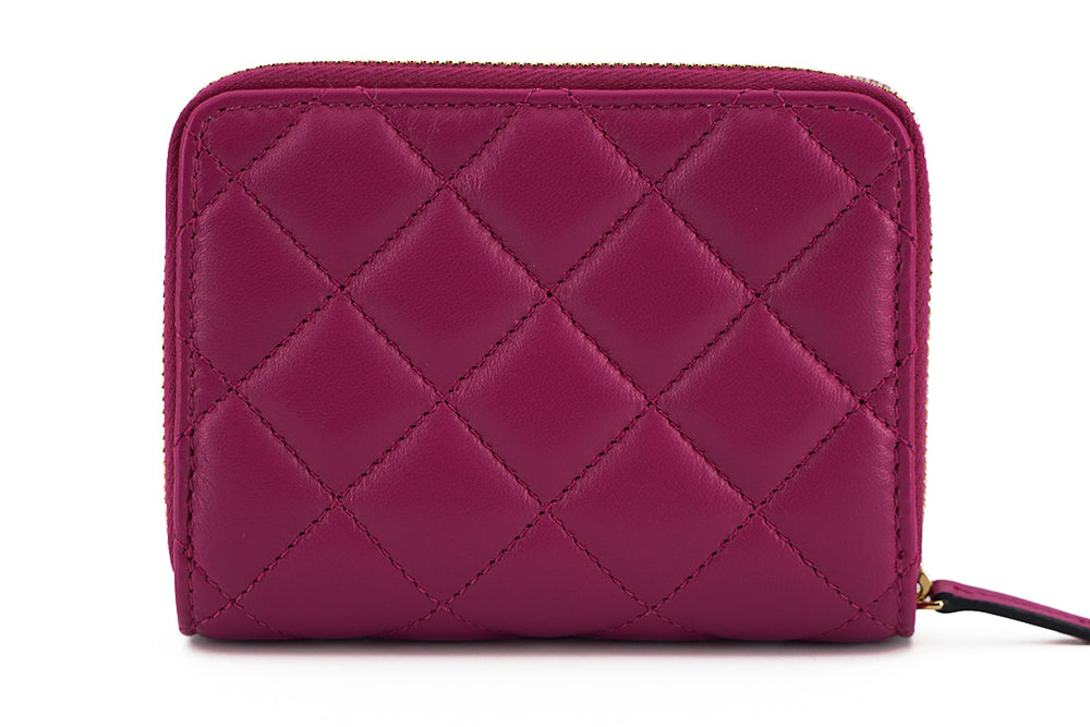 Versace Purple Nappa Leather Bifold Zip Around Wallet | Regal Royce