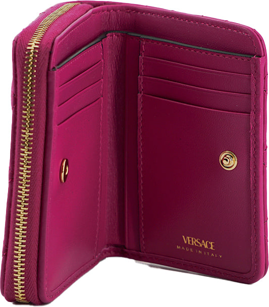 Versace Purple Nappa Leather Bifold Zip Around Wallet | Regal Royce