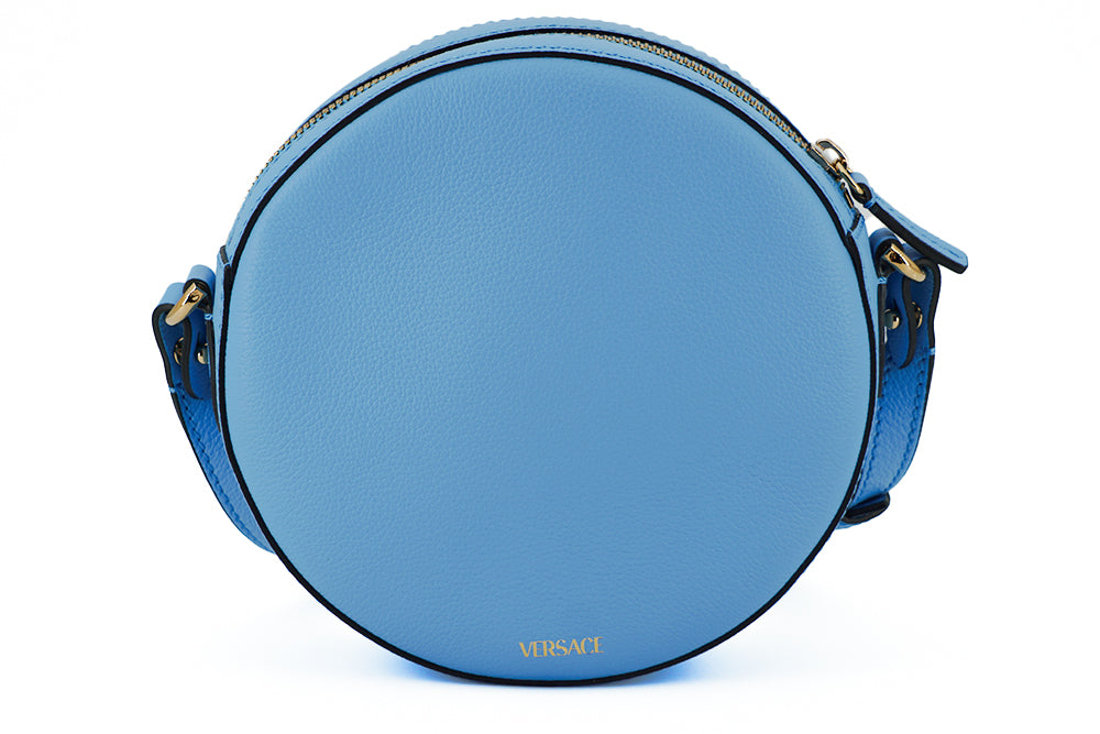 Versace Blue Calf Leather Round Disco Shoulder Bag | Regal Royce