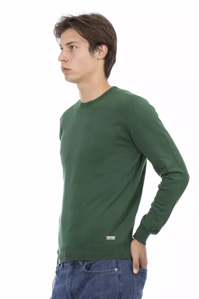 Baldinini Trend Green Cotton Men Sweater | Regal Royce