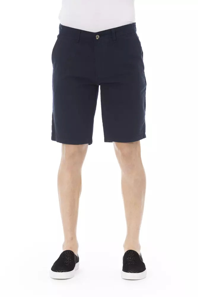 Baldinini Trend Blue Cotton Men Bermuda Short | Regal Royce