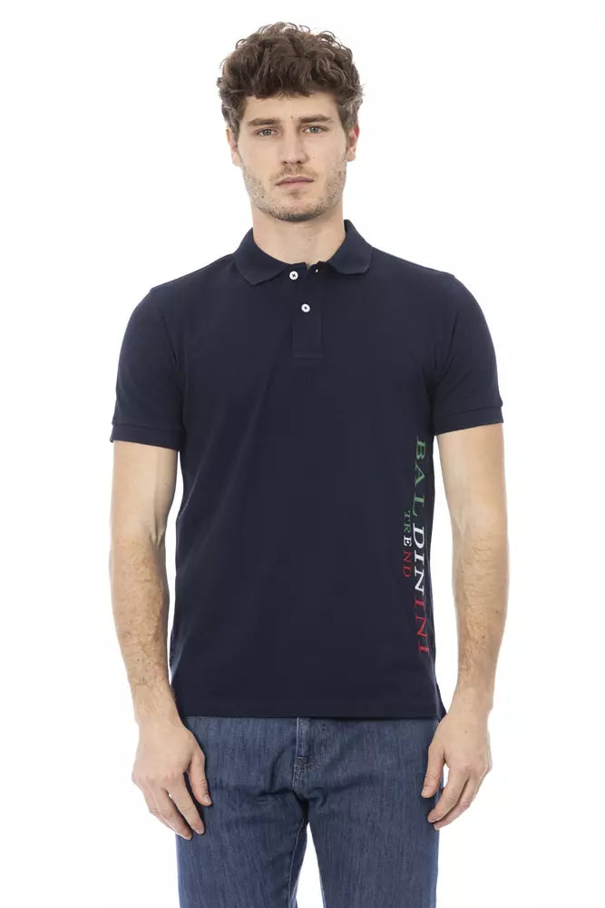 Baldinini Trend Blue Cotton Men Polo Shirt | Regal Royce