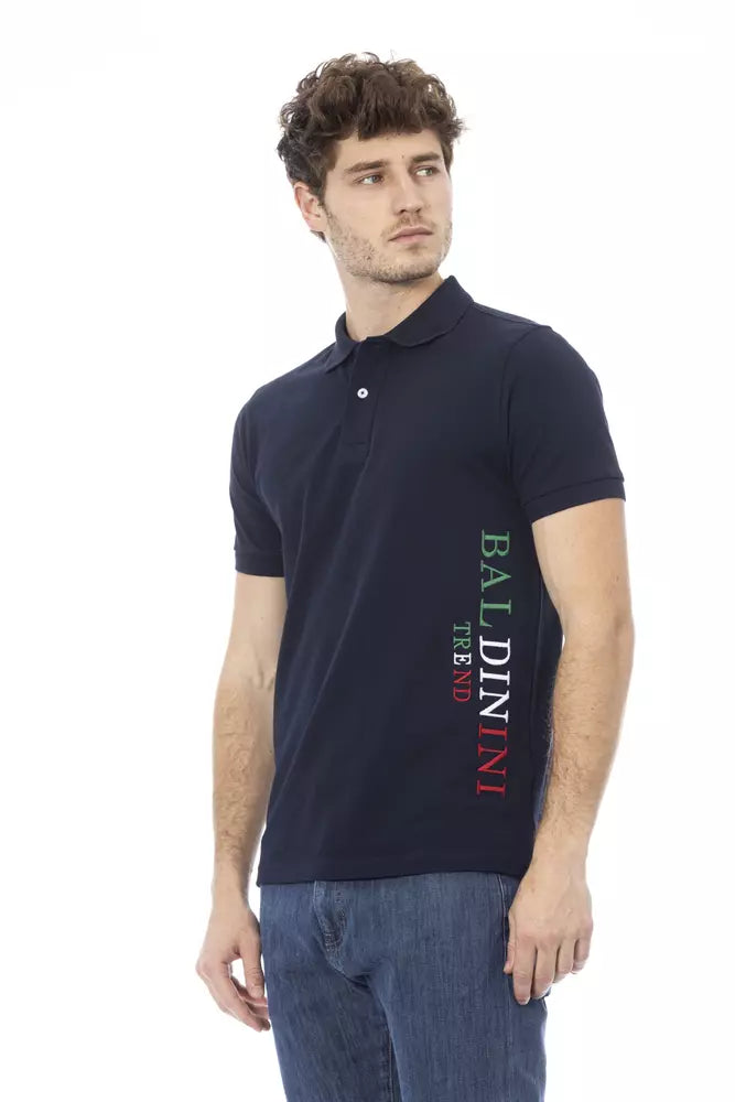 Baldinini Trend Blue Cotton Men Polo Shirt | Regal Royce