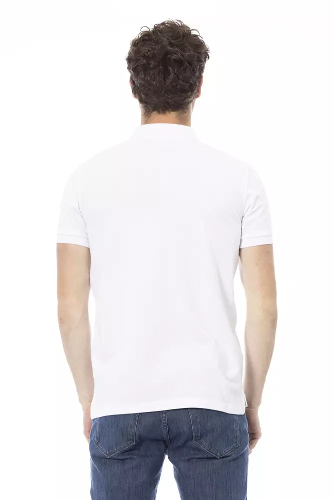 Baldinini Trend White Cotton Men Polo Shirt | Regal Royce