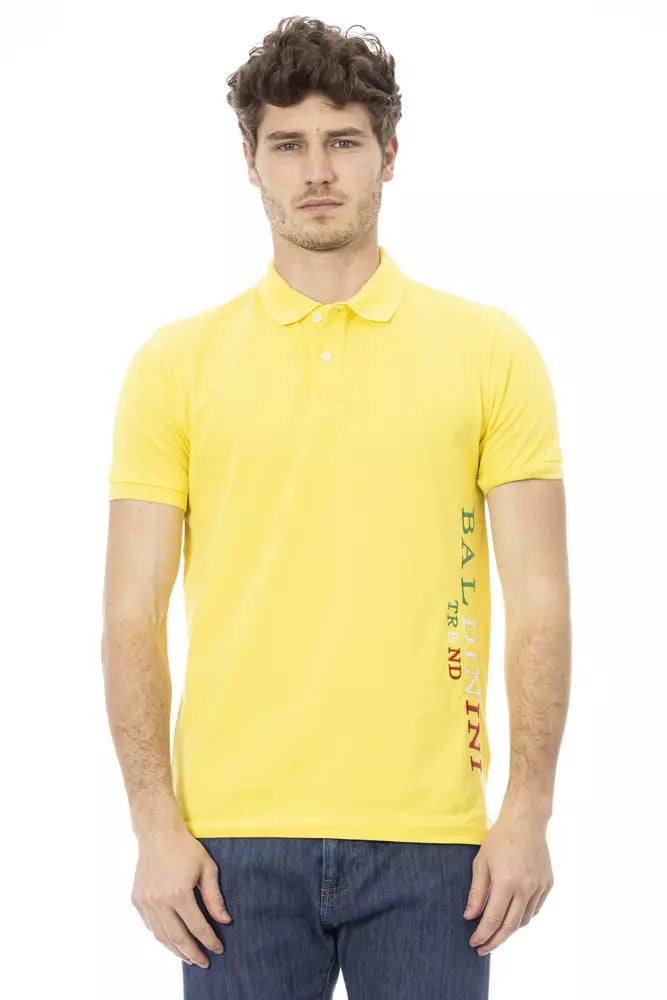 Baldinini Trend Yellow Cotton Men Polo Shirt | Regal Royce