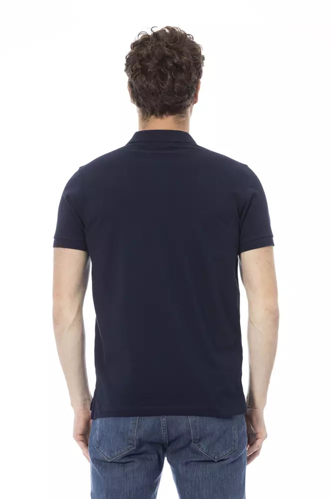 Baldinini Trend Blue Cotton Men Polo Shirt | Regal Royce
