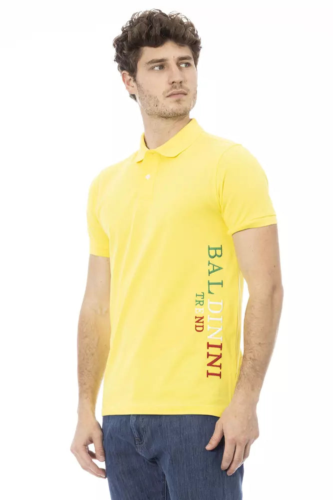 Baldinini Trend Yellow Cotton Men Polo Shirt | Regal Royce