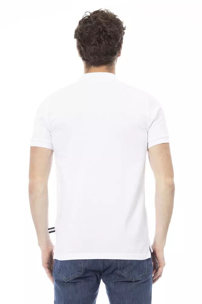 Baldinini Trend White Cotton Men Polo Shirt | Regal Royce