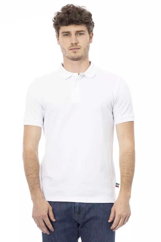 Baldinini Trend White Cotton Men Polo Shirt | Regal Royce