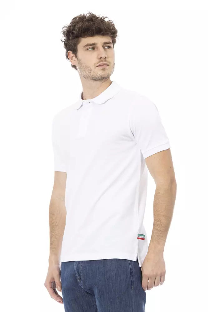 Baldinini Trend White Cotton Men Polo Shirt | Regal Royce