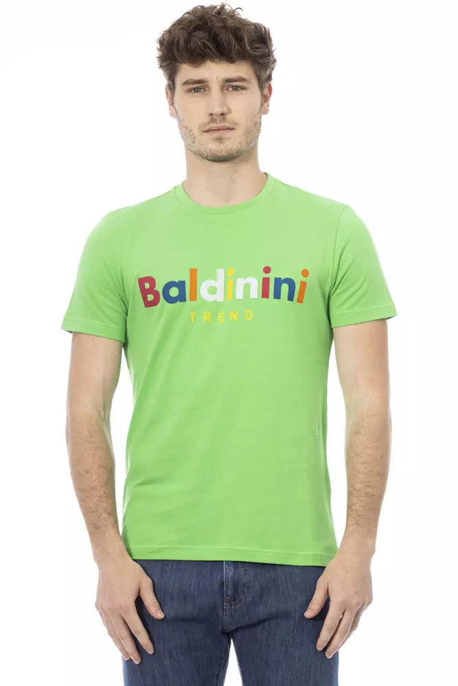 Baldinini Trend Green Cotton Men T-Shirt | Regal Royce