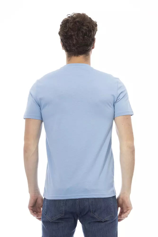 Baldinini Trend Light Blue Cotton Men T-Shirt | Regal Royce