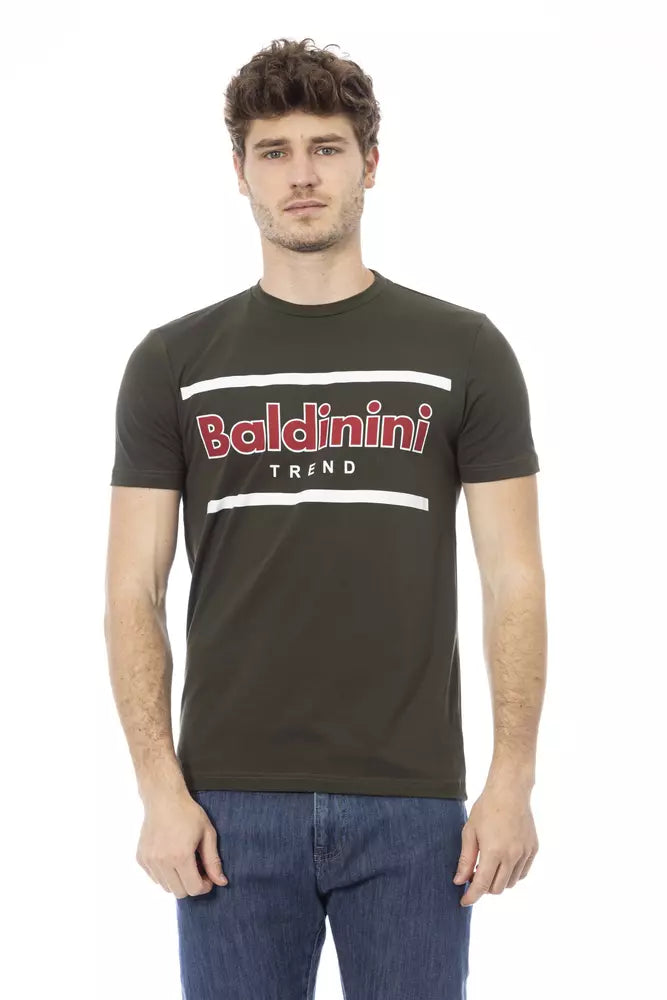 Baldinini Trend Green Cotton Men T-Shirt | Regal Royce