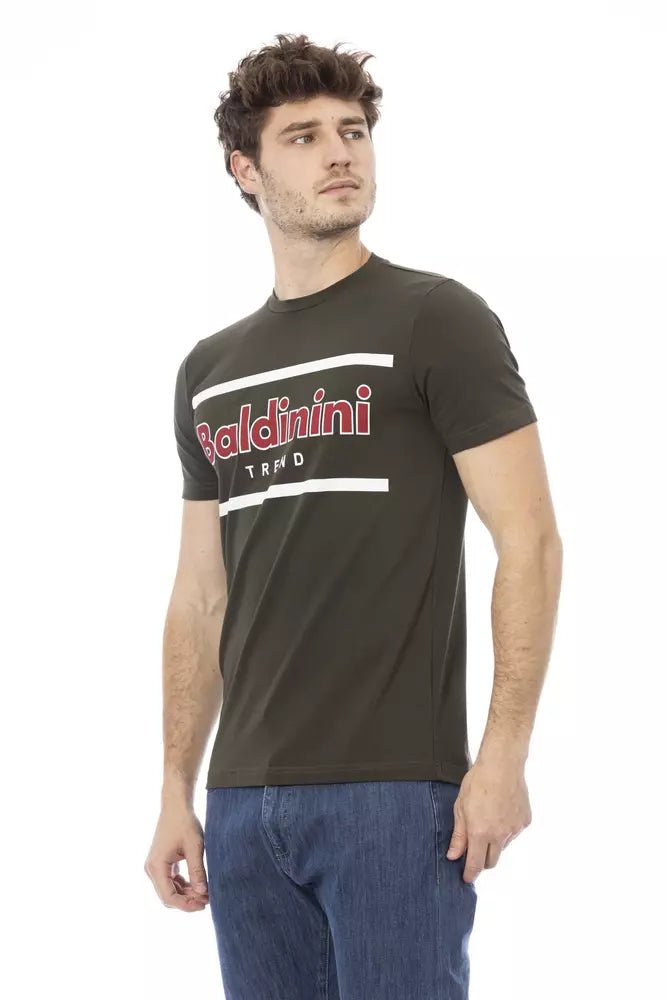 Baldinini Trend Green Cotton Men T-Shirt | Regal Royce