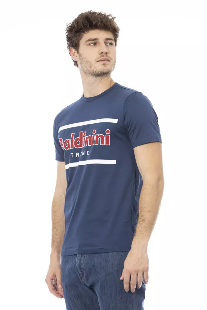 Baldinini Trend Blue Cotton Men T-Shirt | Regal Royce