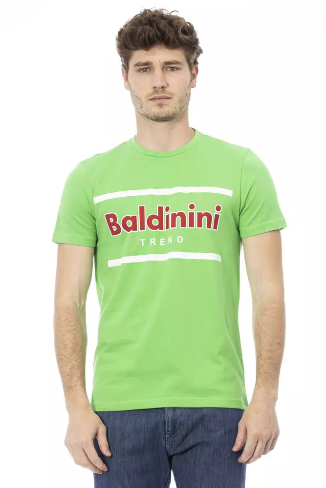 Baldinini Trend Green Cotton Men T-Shirt | Regal Royce