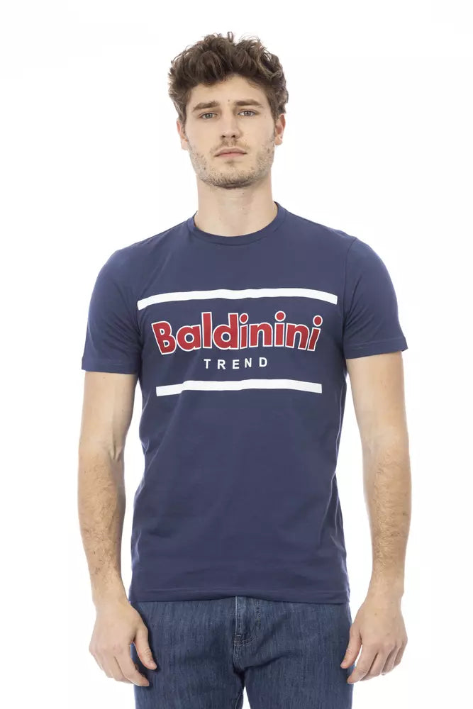 Baldinini Trend Blue Cotton Men T-Shirt | Regal Royce