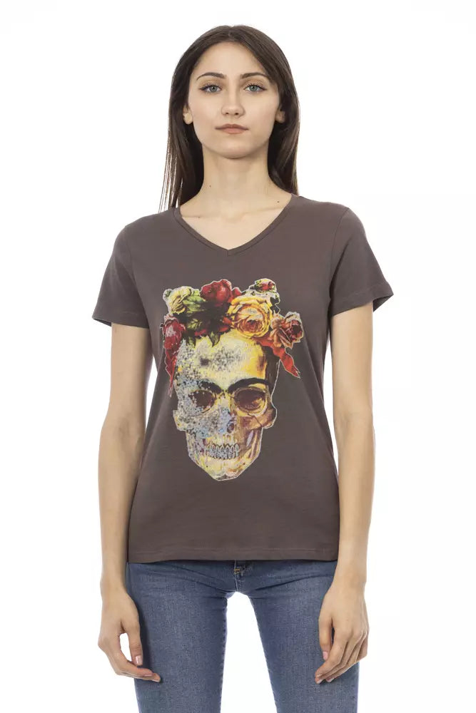 Trussardi Action Brown Cotton Women T-Shirt | Regal Royce