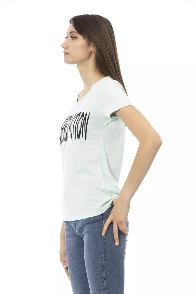 Trussardi Action Light Blue Cotton Women Top | Regal Royce