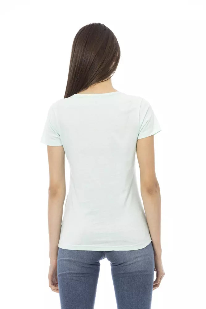 Trussardi Action Light Blue Cotton Women Top | Regal Royce