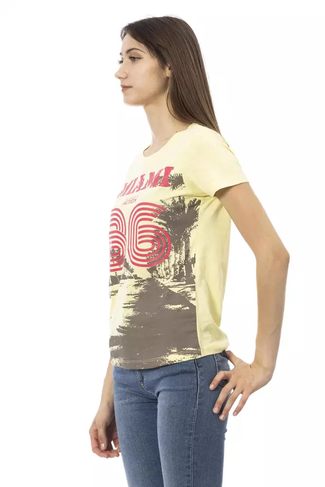 Trussardi Action Yellow Cotton Women T-Shirt | Regal Royce