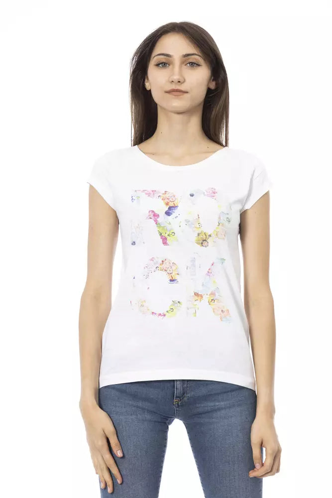 Trussardi Action White Cotton Women T-Shirt | Regal Royce