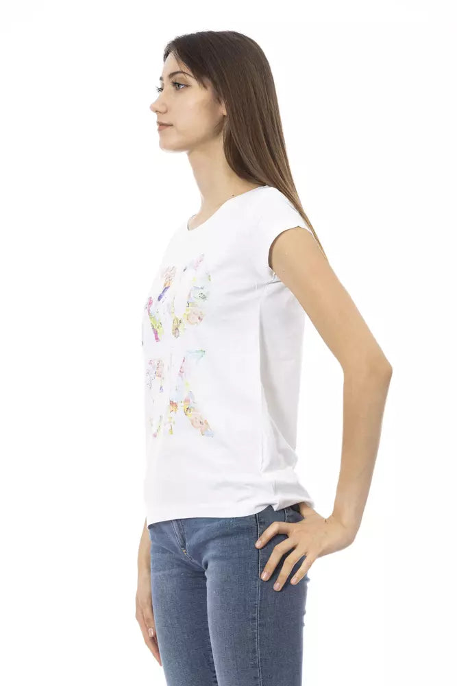 Trussardi Action White Cotton Women T-Shirt | Regal Royce